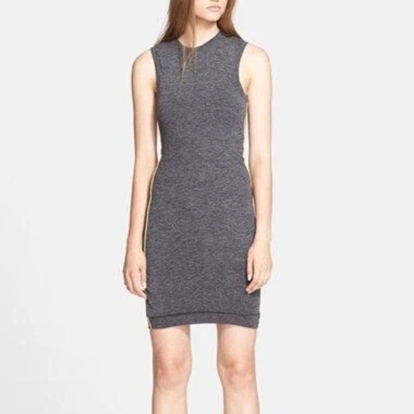 T BY ALEXANDER WANG Mohair Jersey Twist Drape Sleeveless Charcoal Acid Green Sm - Picture 3 of 9